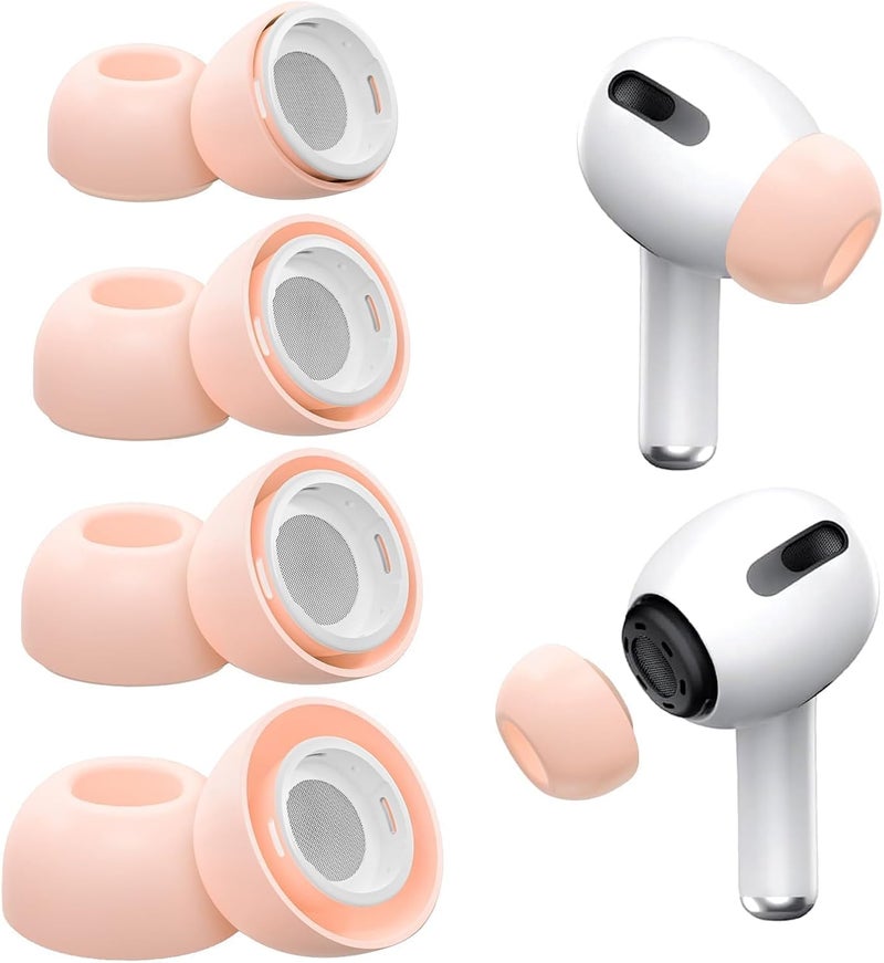 Vsagier 4 Pairs Replacement Ear Tips for AirPods Pro and for AirPods Pro 2 with Noise Reduction Hole, Non-Slip Soft Silicone Ear Tips for AirPods Pro and Fit in The Charging Case(XS/S/M/L) Milk Tea - Image 1